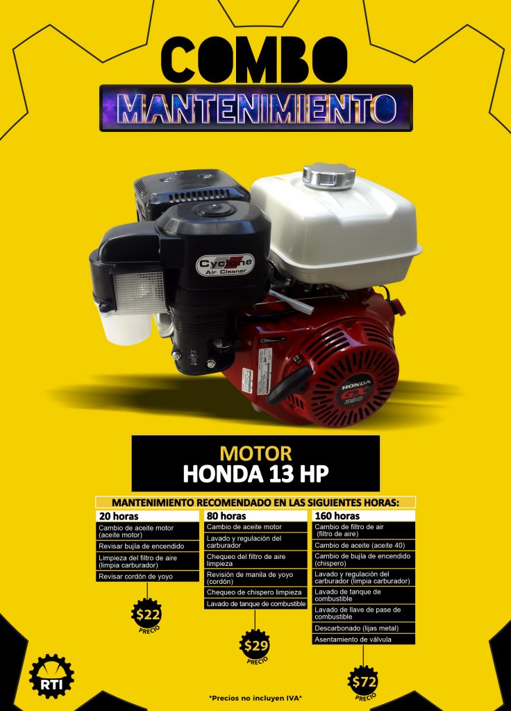 Combo mantenimiento  motor  Honda  RTI